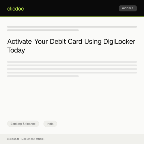 Document preview: Request for Debit Card Activation via DigiLocker — Banking & finance, India
