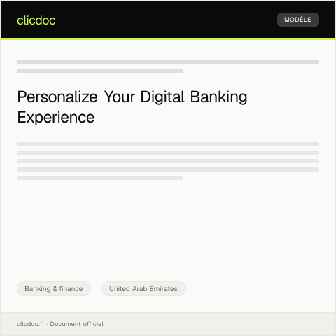 Document preview: Request for Digital Banking Service Customization / طلب تخصيص خدمات البنوك الرقمية — Banking & finance, United Arab Emirates