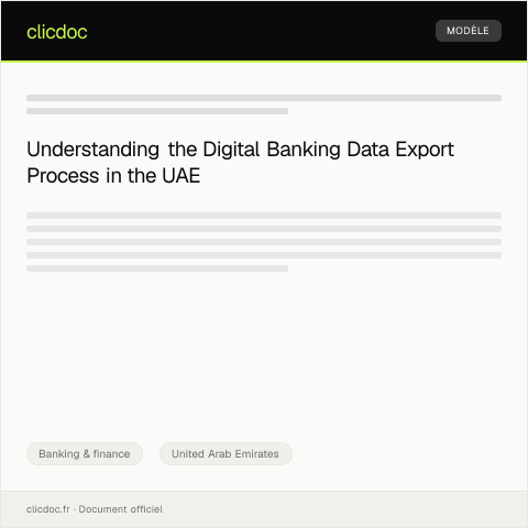 Document preview: Request for Digital Banking Data Export / طلب تصدير بيانات الخدمات المصرفية الرقمية — Banking & finance, United Arab Emirates
