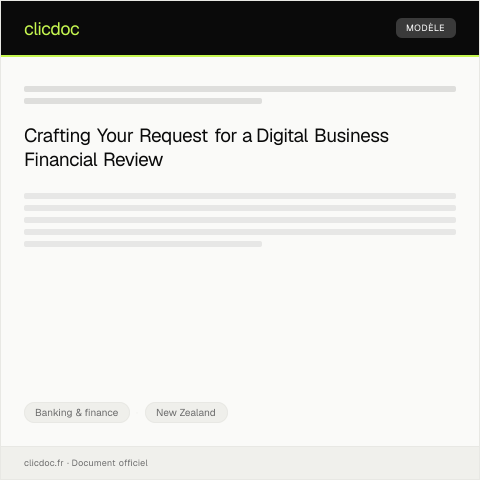 Document preview: Request for a Digital Business Financial Review / Tono mō te arotake pūtea pakihi ā-ipurangi — Banking & finance, New Zealand