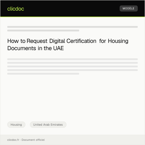 Document preview: Request Digital Certification for Housing Documents / طلب شهادة رقمية لمستندات السكن — Housing, United Arab Emirates