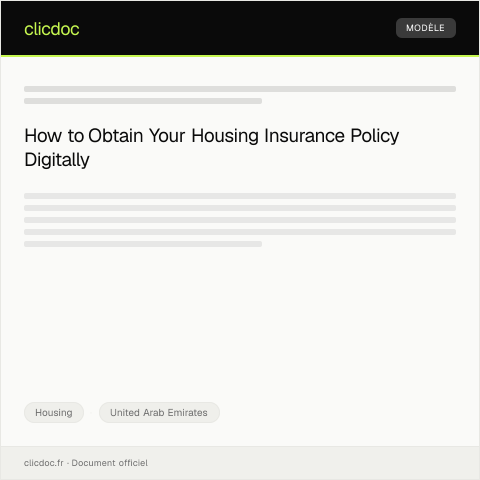 Document preview: Request Digital Copy of Housing Insurance Policy / طلب نسخة رقمية من بوليصة تأمين السكن — Housing, United Arab Emirates