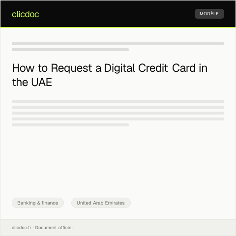 Document preview: Request for Digital Credit Card Issuance / طلب إصدار بطاقة ائتمان رقمية — Banking & finance, United Arab Emirates