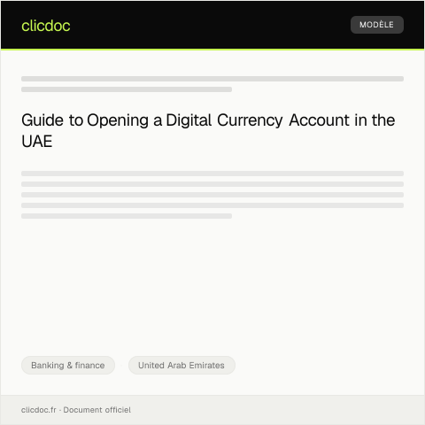 Document preview: Request for Digital Currency Account Setup / طلب فتح حساب للعملات الرقمية — Banking & finance, United Arab Emirates