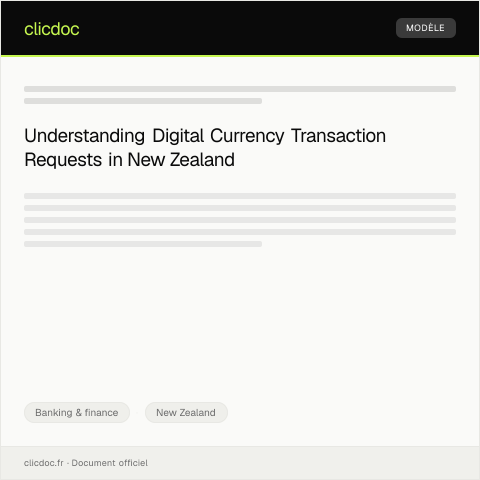 Document preview: Request for Digital Currency Transaction Records / Tono mō ngā rekoata whanaungatanga moni mamati — Banking & finance, New Zealand