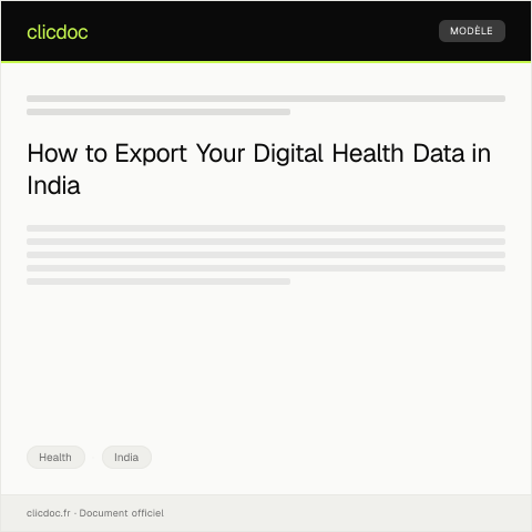 Document preview: Request for digital health data export for personal records — Health, India
