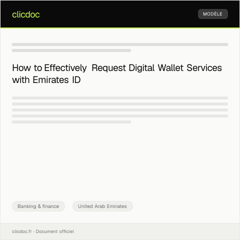 Document preview: Request for Digital Wallet Services via Emirates ID / طلب خدمات المحفظة الرقمية عبر الهوية الإماراتية — Banking & finance, United Arab Emirates