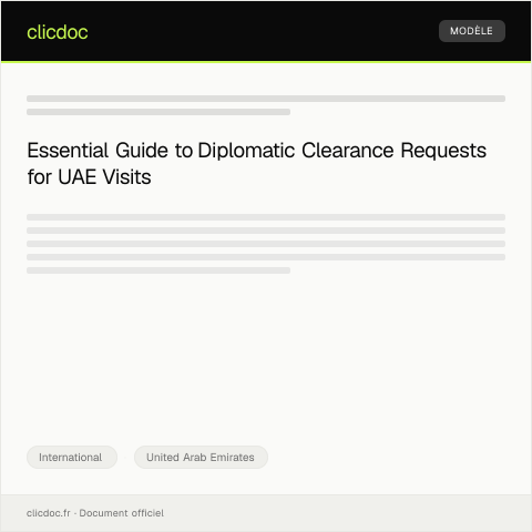 Document preview: Request for Diplomatic Clearance for Official Visits — International, United Arab Emirates