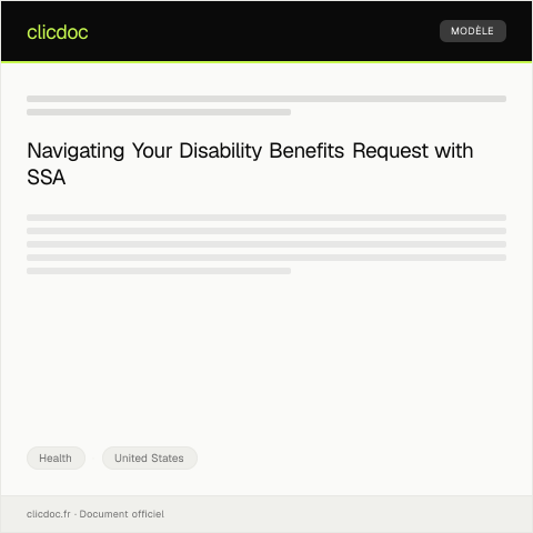 Document preview: Request for Disability Benefits through Social Security — Health, United States
