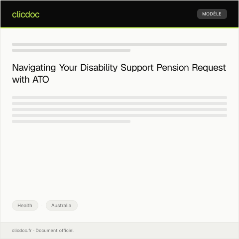 Document preview: Request for Disability Support Pension Details — Health, Australia