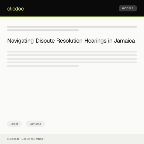 Document preview: Request for Dispute Resolution Hearing — Legal, Jamaica