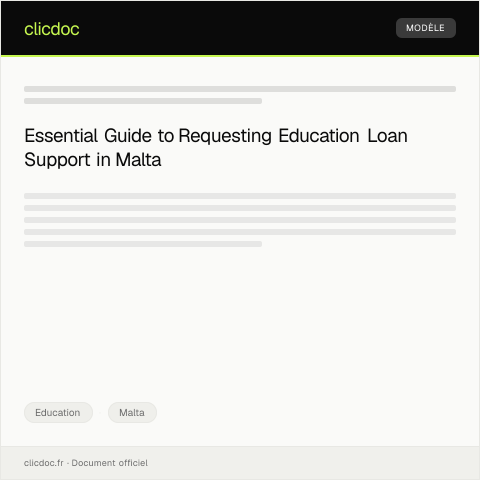 Document preview: Request for Education Loan Support — Education, Malta