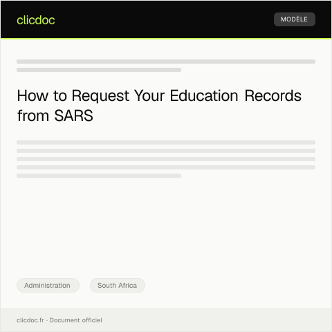 Document preview: Request for Education Records — Administration, South Africa