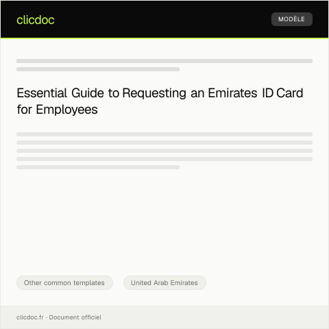 Document preview: Request for Emirates ID Card for Private Sector Employees — Other common templates, United Arab Emirates