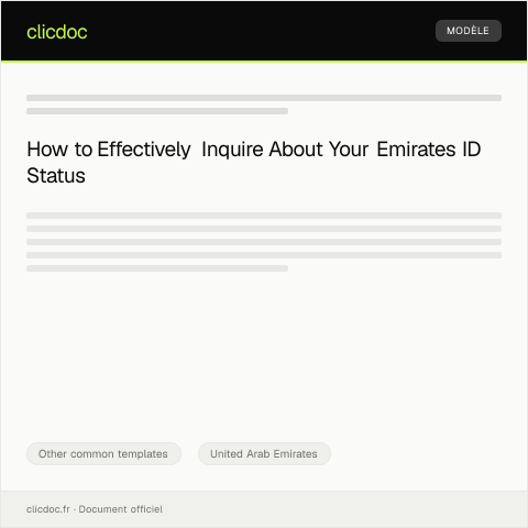 Document preview: Request for Emirates ID Card Status Inquiry — Other common templates, United Arab Emirates