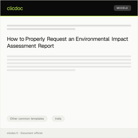 Document preview: Request for Environmental Impact Assessment (EIA) Report — Other common templates, India