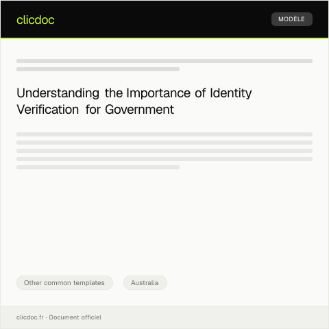 Document preview: Request for Evidence of Identity for Government Services — Other common templates, Australia
