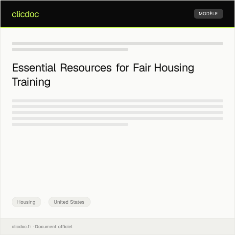 Document preview: Request for Fair Housing Training Resources — Housing, United States