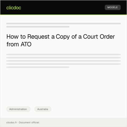 Document preview: Request for Copy of Court Order in Family Law Case — Administration, Australia