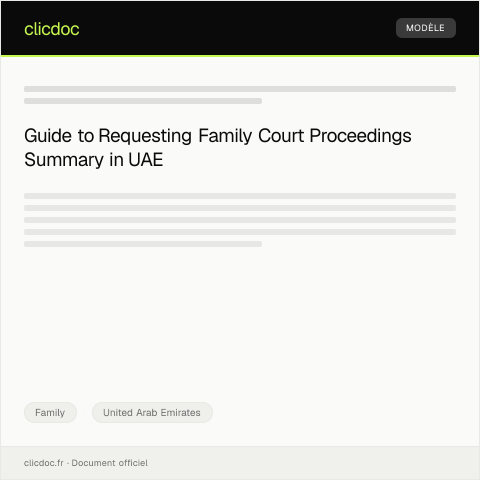 Document preview: Request for Family Court Proceedings Summary — Family, United Arab Emirates
