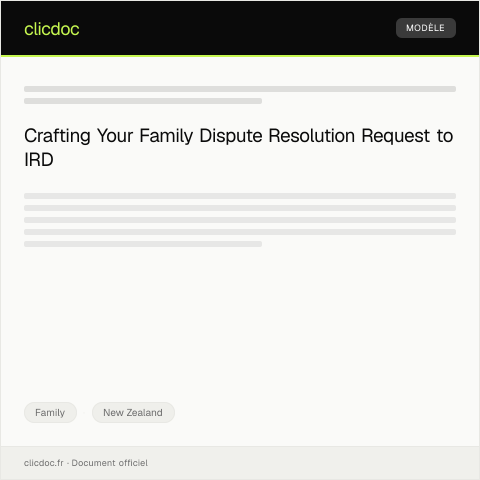 Document preview: Request for Family Dispute Resolution — Family, New Zealand