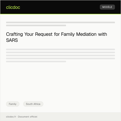 Document preview: Request for Family Mediation and Conflict Resolution Services — Family, South Africa
