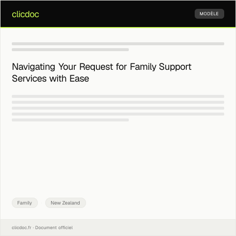 Document preview: Request for Family Support Services — Family, New Zealand