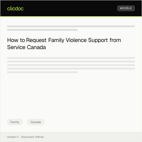 Document preview: Request for Family Violence Support / Demande de soutien pour violence familiale — Family, Canada