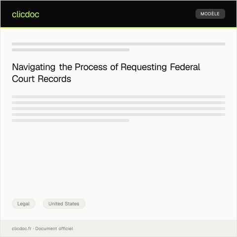 Document preview: Request for Federal Court Records — Legal, United States