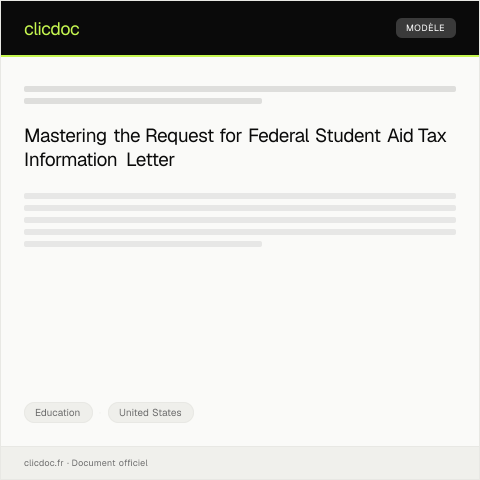 Document preview: Request for Federal Student Aid Tax Information — Education, United States
