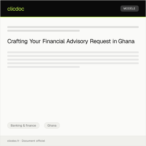 Document preview: Request for Financial Advisory Services — Banking & finance, Ghana