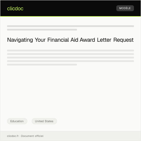 Document preview: Request for Financial Aid Award Letter — Education, United States