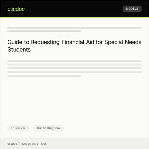 Document preview: Request for Financial Assistance for Special Needs Students — Education, United Kingdom