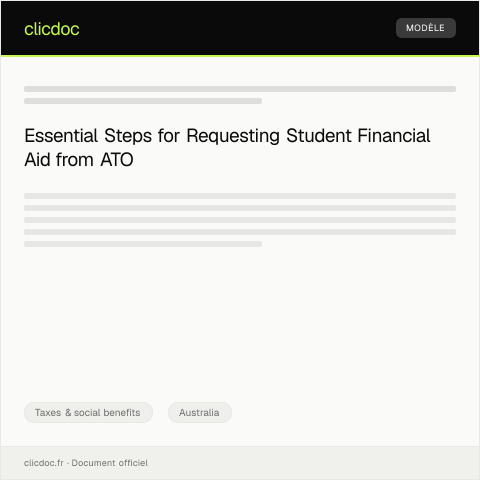 Document preview: Request for Financial Assistance for Students — Taxes & social benefits, Australia