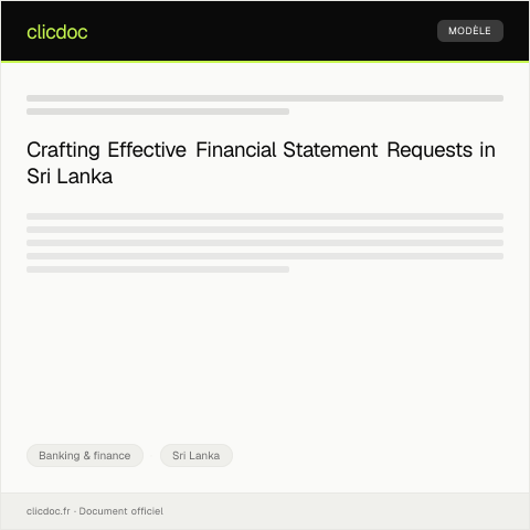 Document preview: Request for Financial Statements — Banking & finance, Sri Lanka