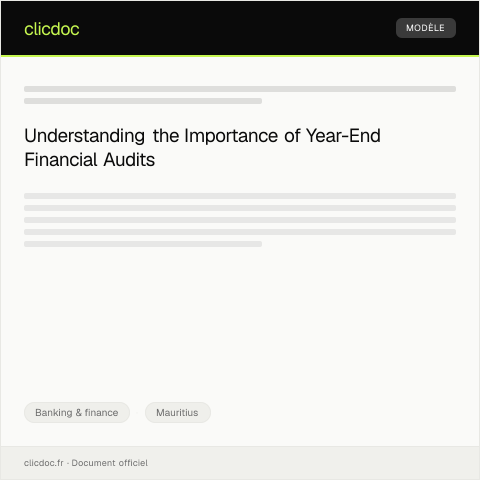 Document preview: Request for Fiscal Year-End Financial Audit — Banking & finance, Mauritius