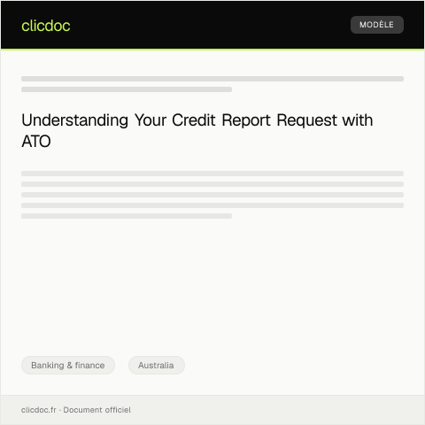 Document preview: Request for a Credit Report — Banking & finance, Australia