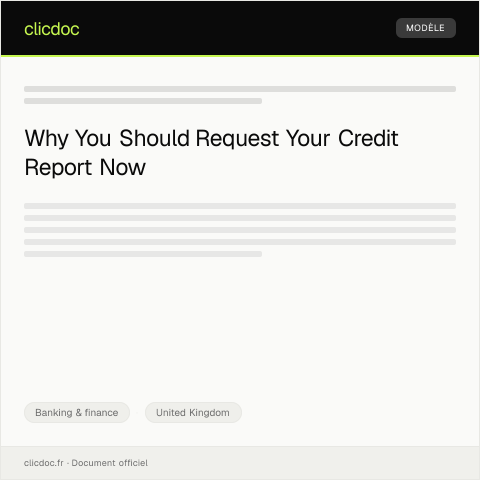 Document preview: Request for a Credit Report — Banking & finance, United Kingdom