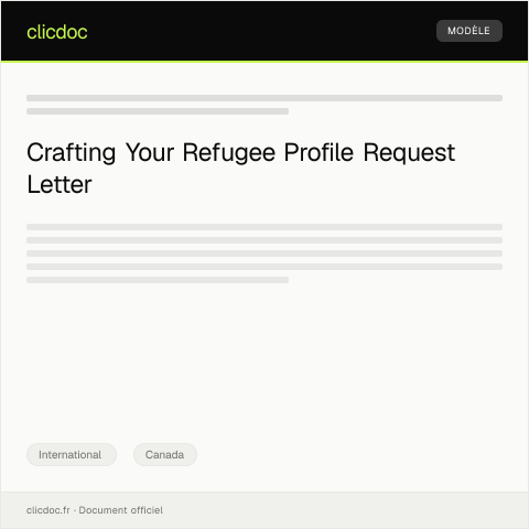 Document preview: Request for a Refugee Profile — International, Canada