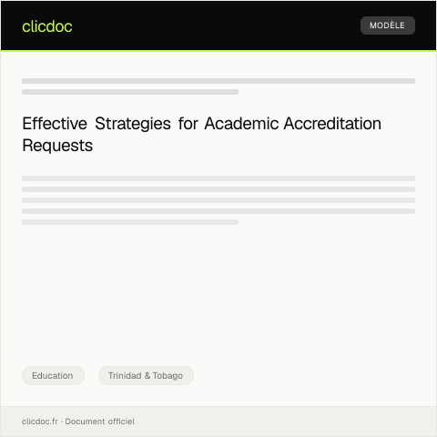 Document preview: Request for Academic Accreditation — Education, Trinidad & Tobago