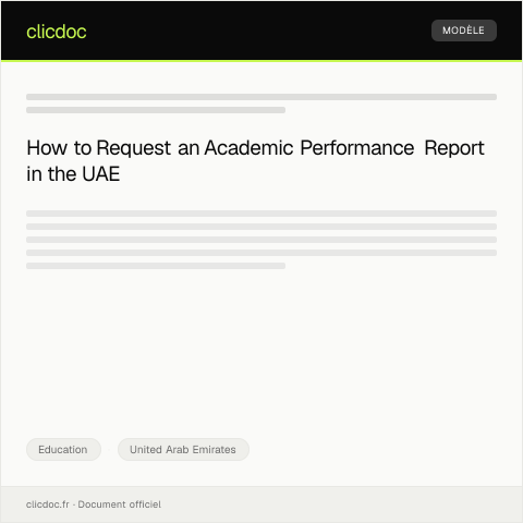 Document preview: Request for Academic Performance Report — Education, United Arab Emirates