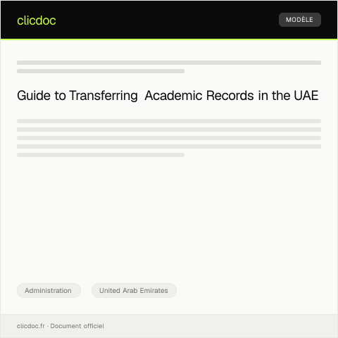 Document preview: Request for Academic Records Transfer to Another Emirate of the UAE — Administration, United Arab Emirates
