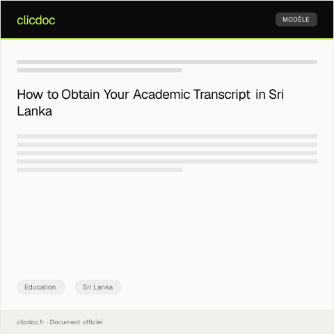 Document preview: Request for Academic Transcript — Education, Sri Lanka