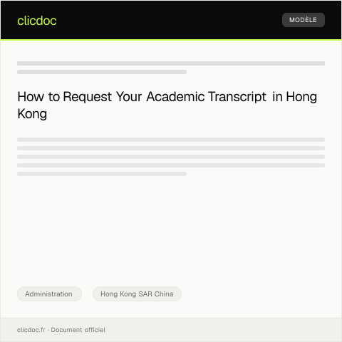 Document preview: Request for Academic Transcript from Local Polytechnic Institution — Administration, Hong Kong SAR China