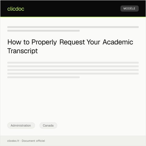 Document preview: Request for Academic Transcript / Demande de relevé de notes académique — Administration, Canada