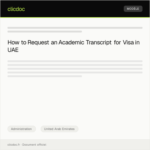 Document preview: Request for Academic Transcript for Visa Purposes from UAE Ministry of Education — Administration, United Arab Emirates