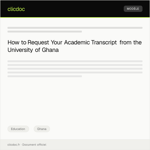 Document preview: Request for Transcript of Academic Records from University of Ghana — Education, Ghana
