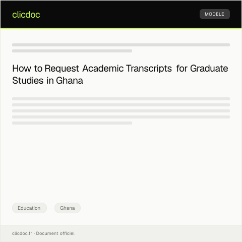 Document preview: Request for Transcripts of Academic Records for Graduate Studies — Education, Ghana