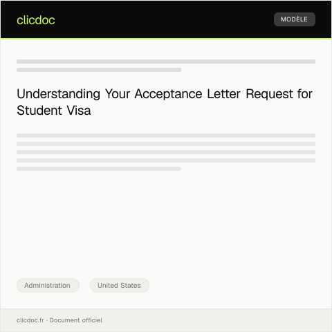 Document preview: Request for Acceptance Letter for International Student Visa — Administration, United States