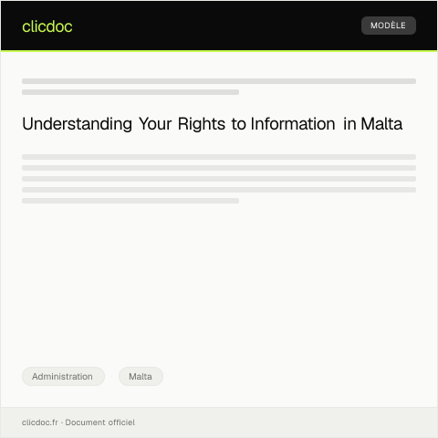 Document preview: Request for Access to Information — Administration, Malta